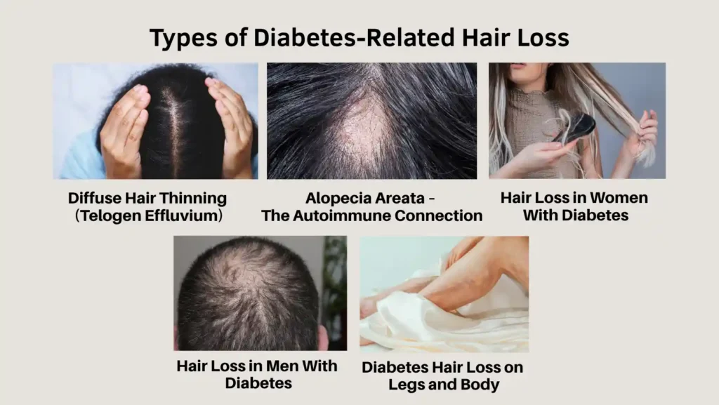 types of diabetes and hair loss
