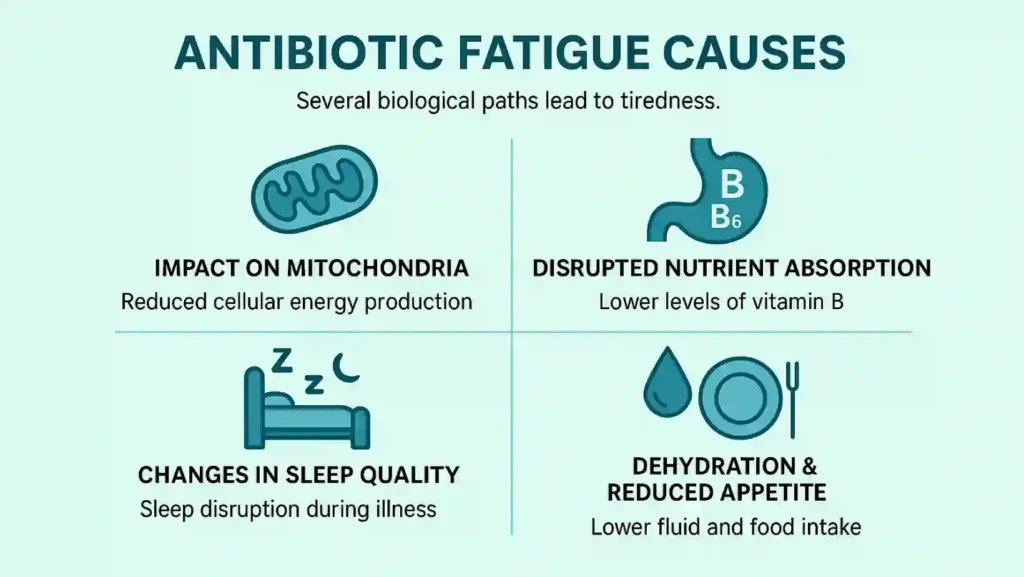 antibiotics fatigue causes