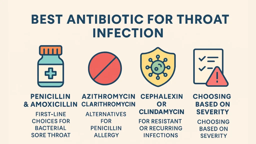 best antibiotic for throat infection