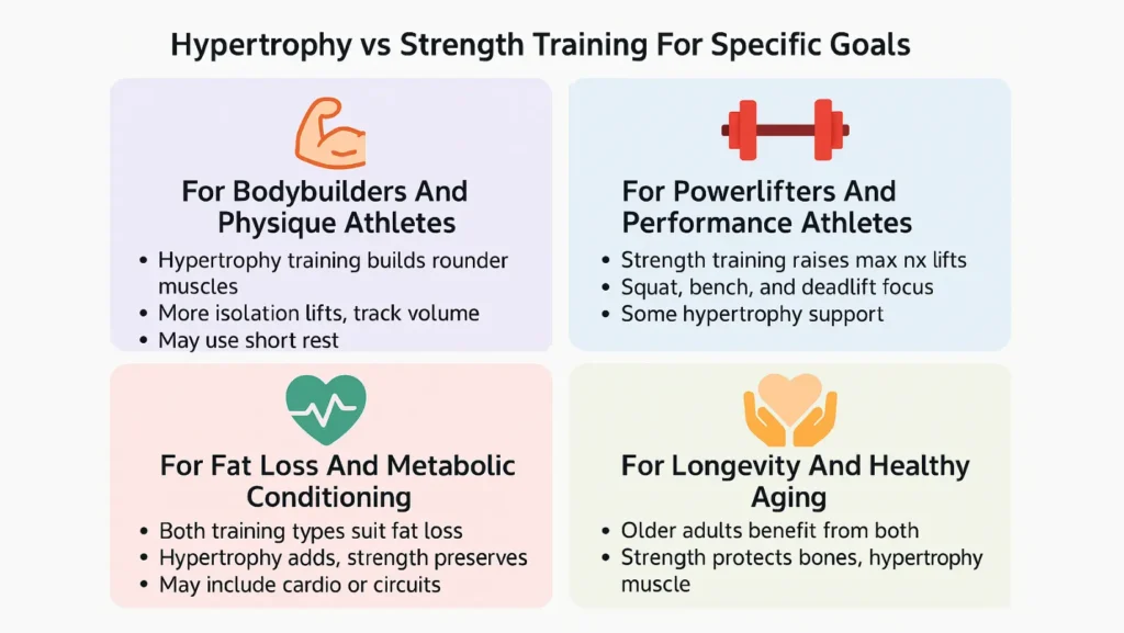 strength training vs hypertrophy goals