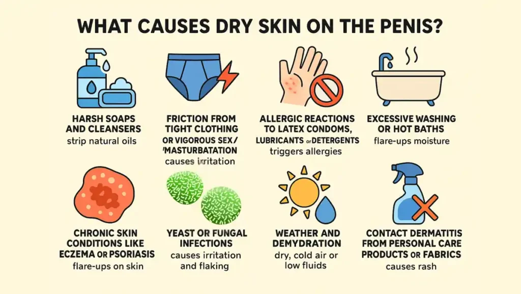 causes of dry skin on penis