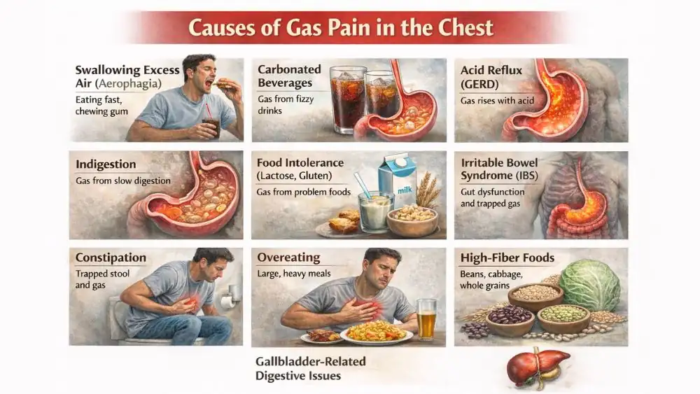 Causes of Gas Pain in the Chest