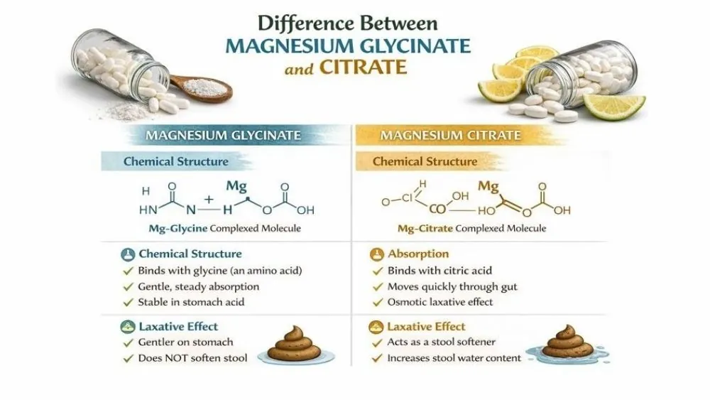 Difference Between Magnesium Glycinate and Citrate