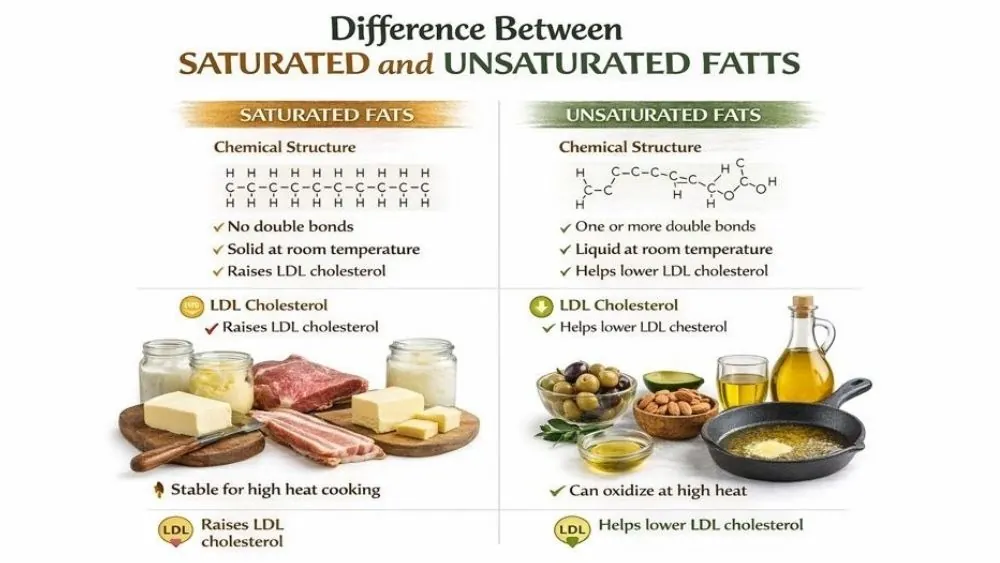 Difference Between Saturated and Unsaturated Fats