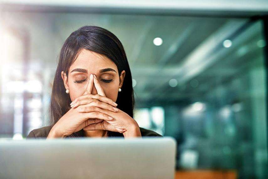 Stressed women at work