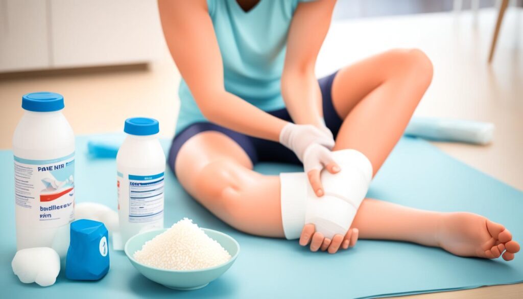 RICE method for knee injury RICE method for knee injury