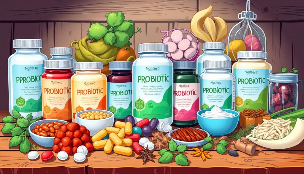 Probiotic supplements and fermented foods