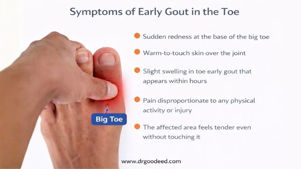 Symptoms of Early Gout in the Toe