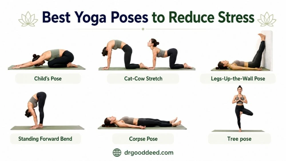 Yoga Poses for Stress Relief: Best Poses to Calm Your Mind and Body 6 Best Yoga Poses to Reduce Stress