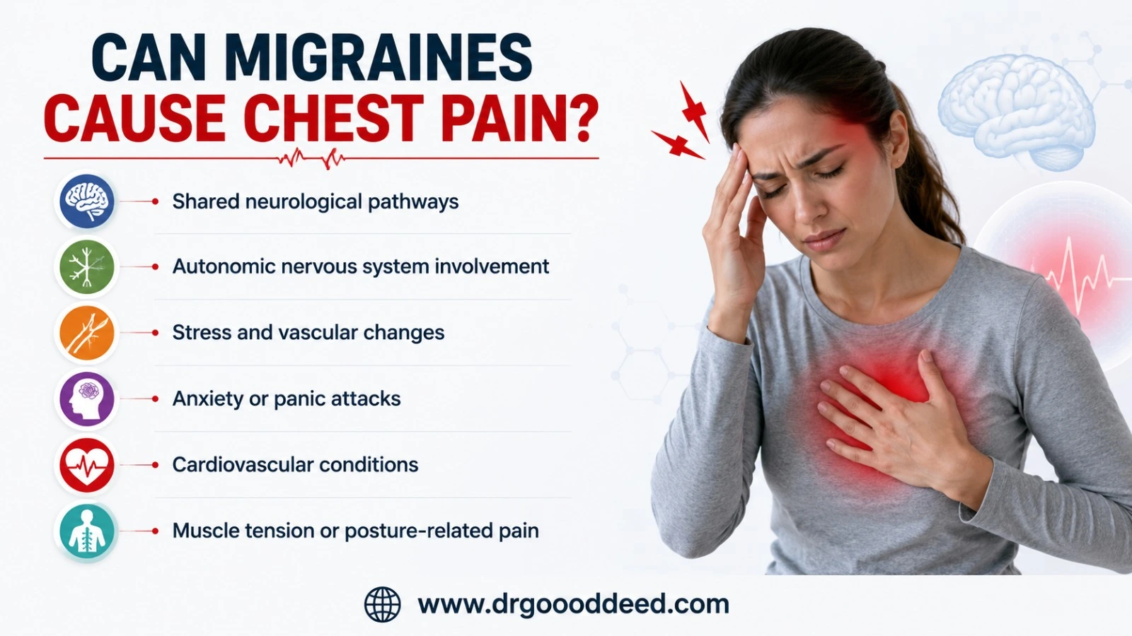 Migraine Headaches and Chest Pain: Causes, Symptoms, and What It Means 6 Can Migraines Cause Chest Pain