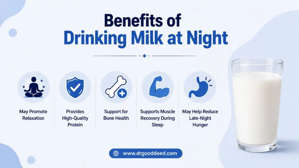 Benefits of Drinking Milk at Night
