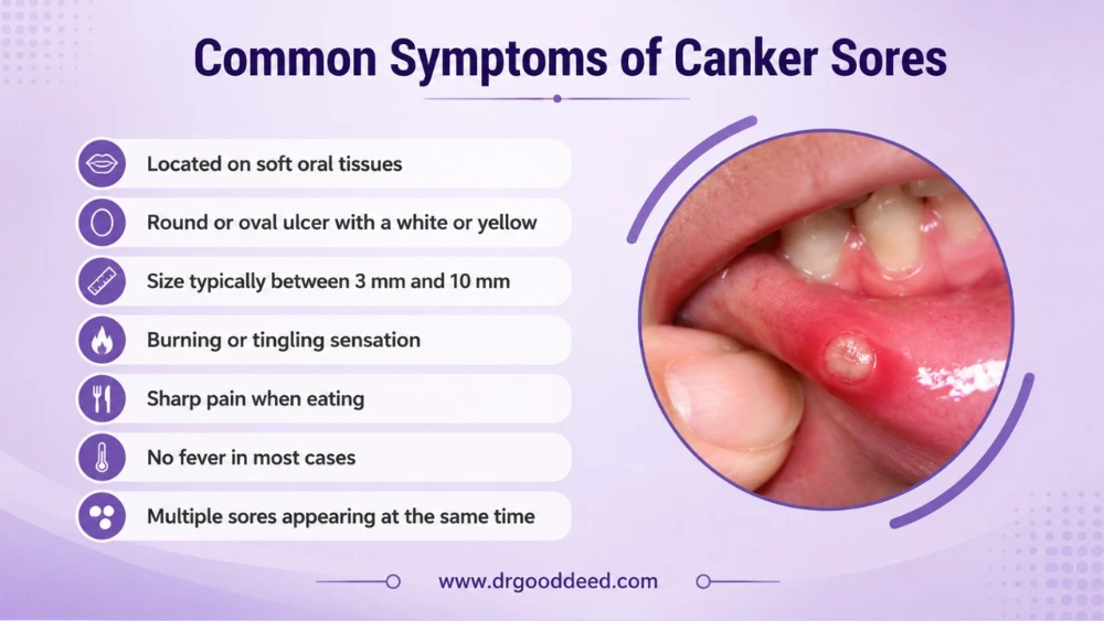 Common Symptoms of Canker Sores