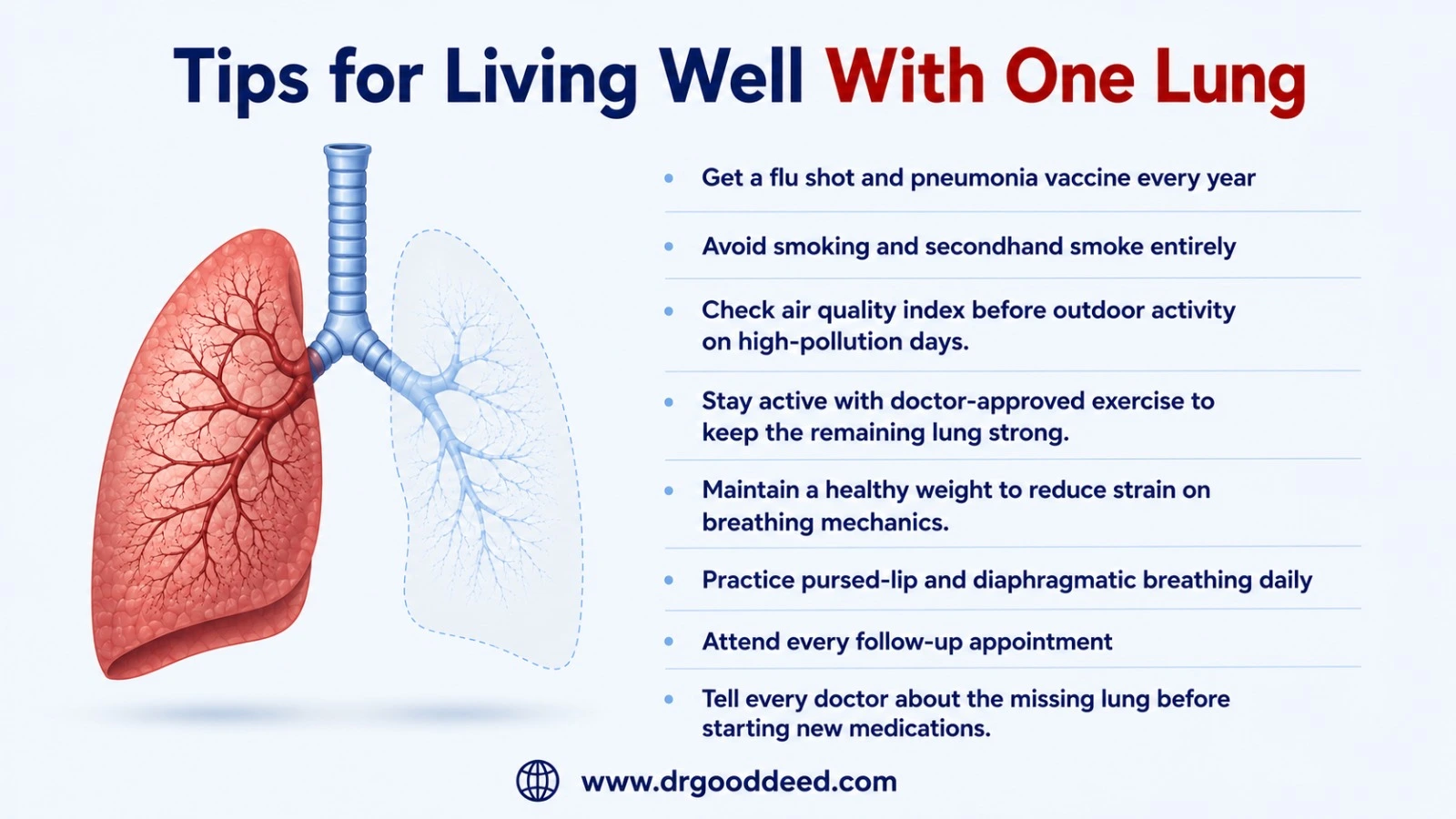 Tips for Living Well With One Lung