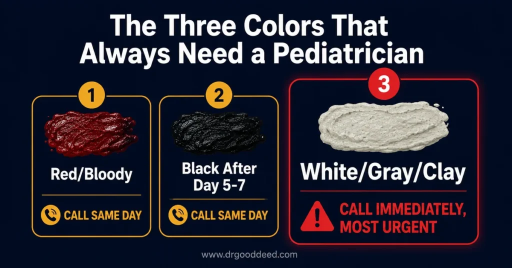 Baby poop colors red black white when to call doctor