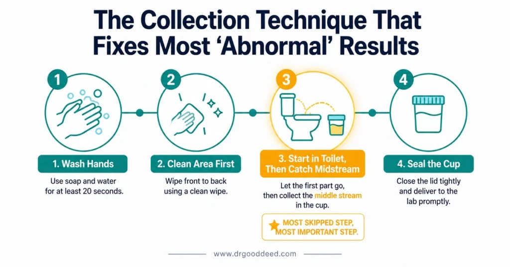 how to collect Clean catch urine sample 