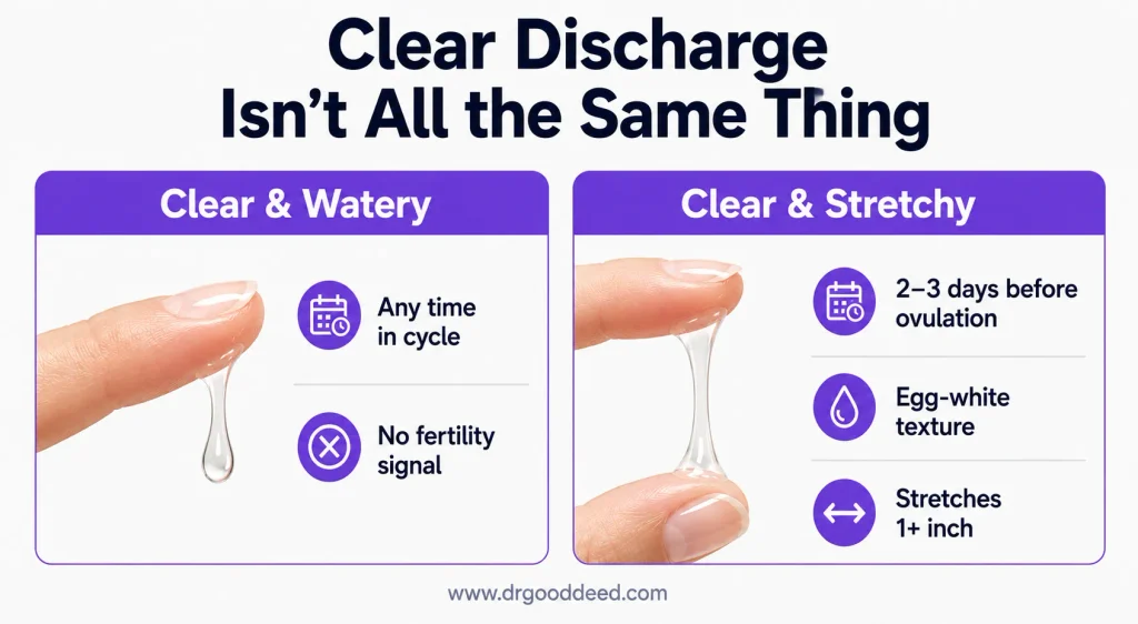 Clear watery vs clear stretchy discharge difference