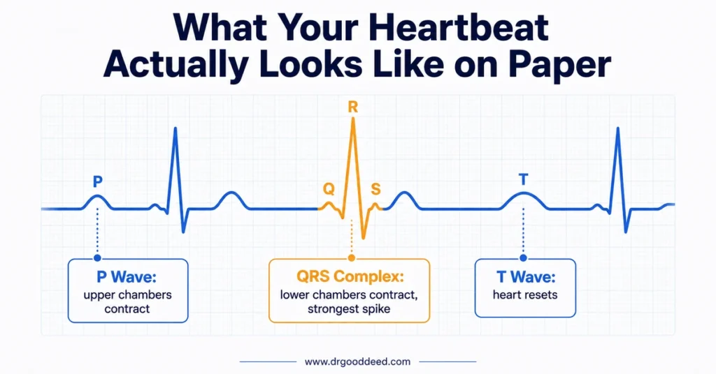 ECG EKG waveform P wave QRS complex T wave explained