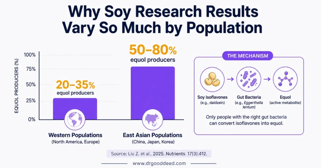 Equol producer rates Western vs East Asian populations