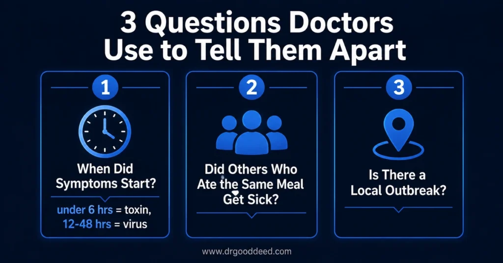 Food poisoning vs stomach flu three diagnostic questions