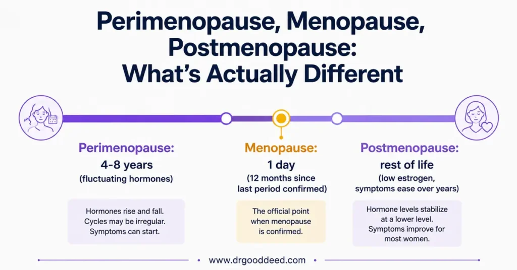Menopause perimenopause postmenopause timeline explained