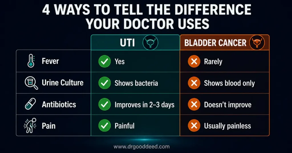UTI vs bladder cancer symptom differences