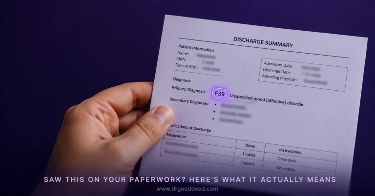 Unspecified mood disorder diagnosis paperwork explained