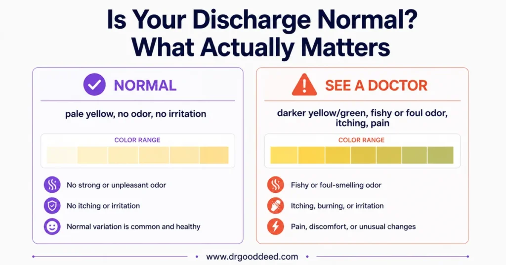 Yellow vaginal discharge normal vs concerning signs