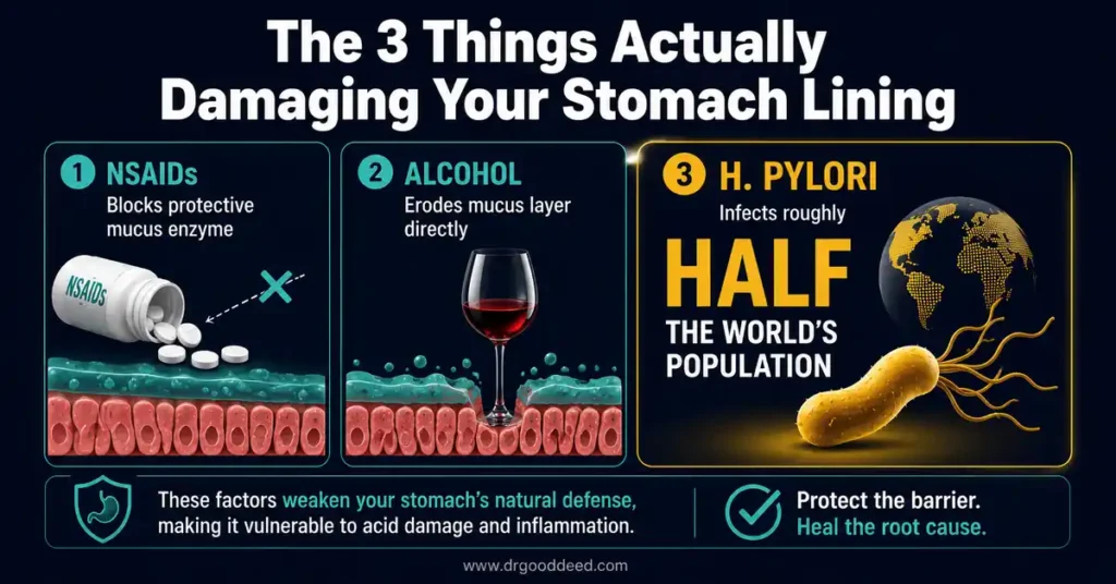 things that damaging stomach lining