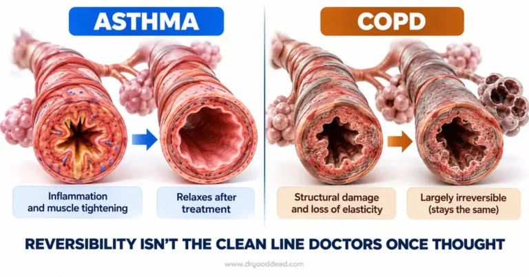 Asthma vs COPD symptoms reversibility myth busted