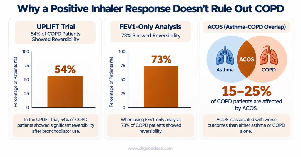 COPD bronchodilator reversibility UPLIFT trial statistics