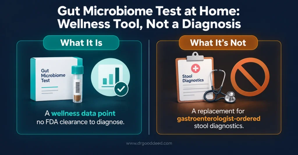 Gut microbiome test wellness tool not diagnostic