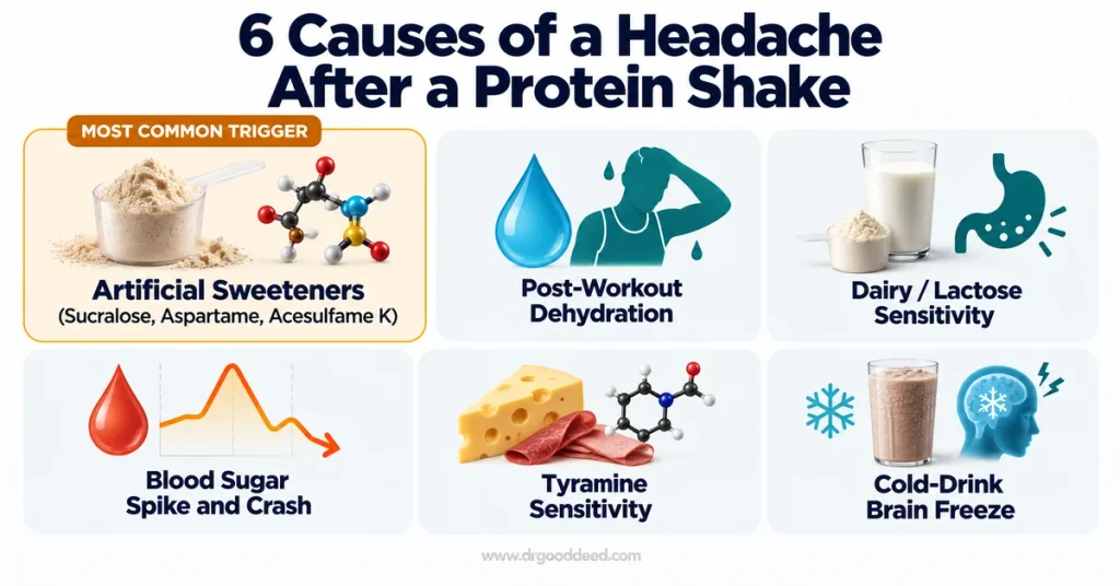 Headache after protein shake six causes including sweeteners and dehydration 