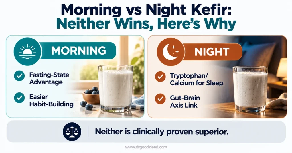 Kefir morning vs night probiotic timing comparison