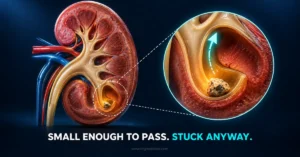 Kidney stone natural passage and lower pole anatomy