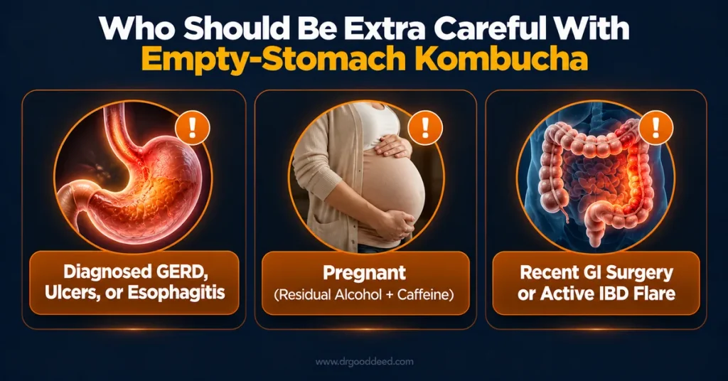 Kombucha empty stomach who should be cautious