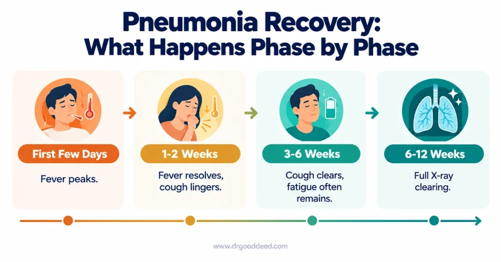 Pneumonia recovery timeline phases weeks
