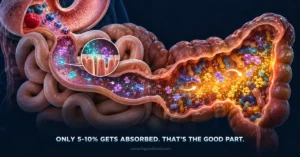 Polyphenols gut microbiome absorption paradox in the colon