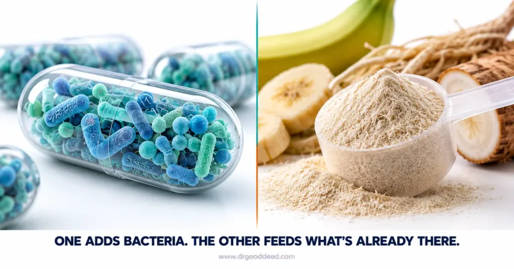 Probiotic vs prebiotic supplements adds vs feeds bacteria