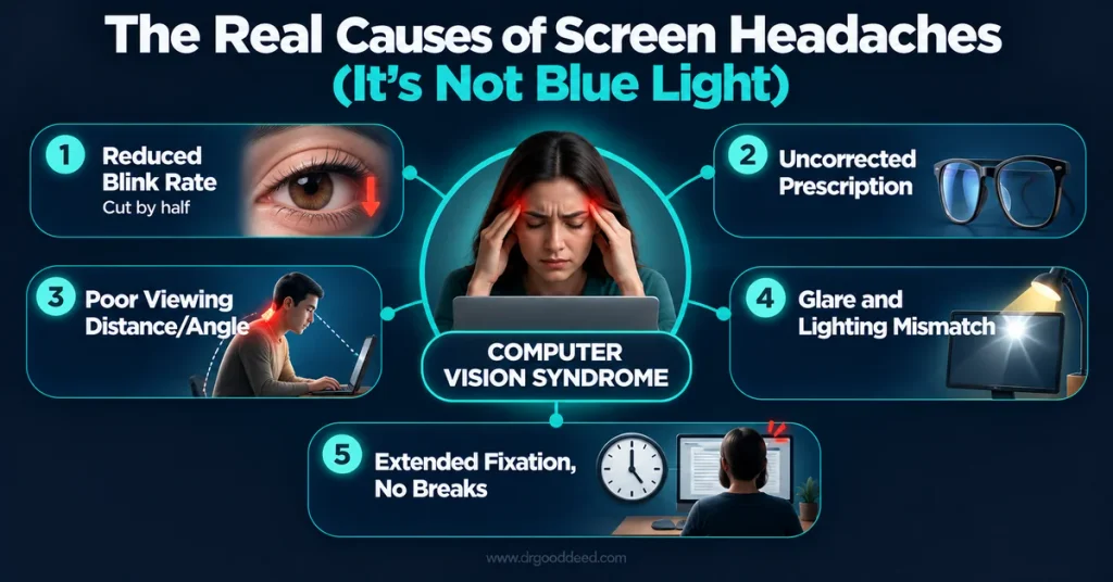 Screen headache real causes and computer vision syndrome