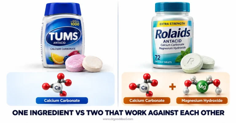 Tums vs Rolaids ingredient formula comparison