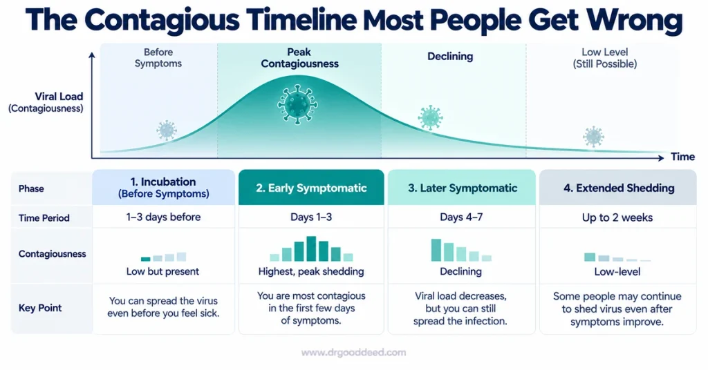 Upper respiratory infection contagious period timeline