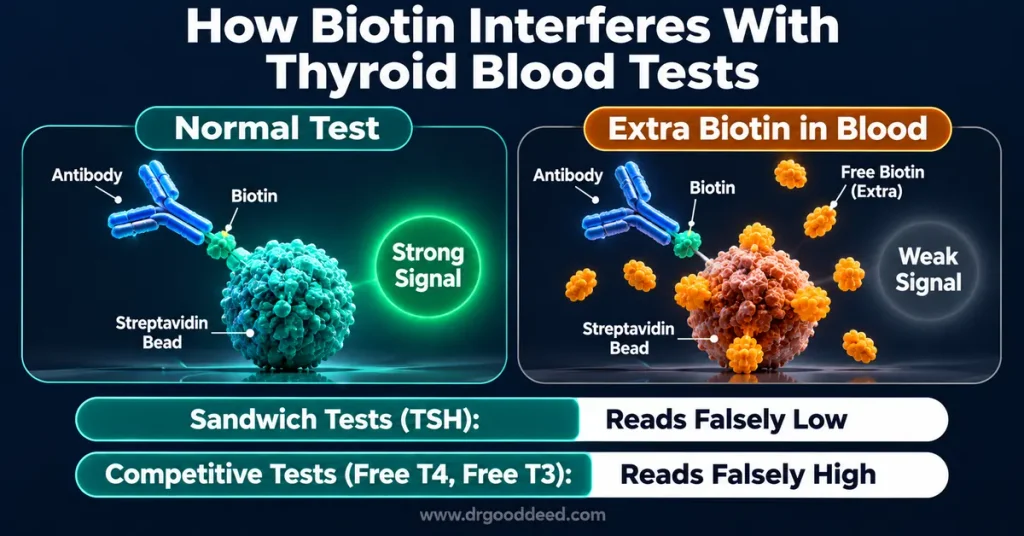 biotin-interference-thyroid-immunoassay-streptavidin-diagram
