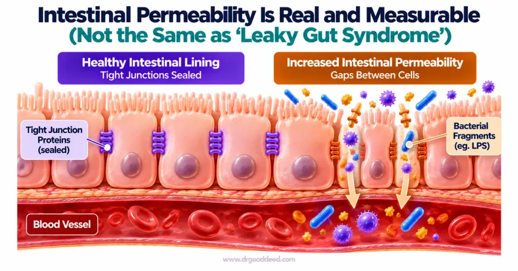 Intestinal permeability vs leaky gut syndrome tight junctions