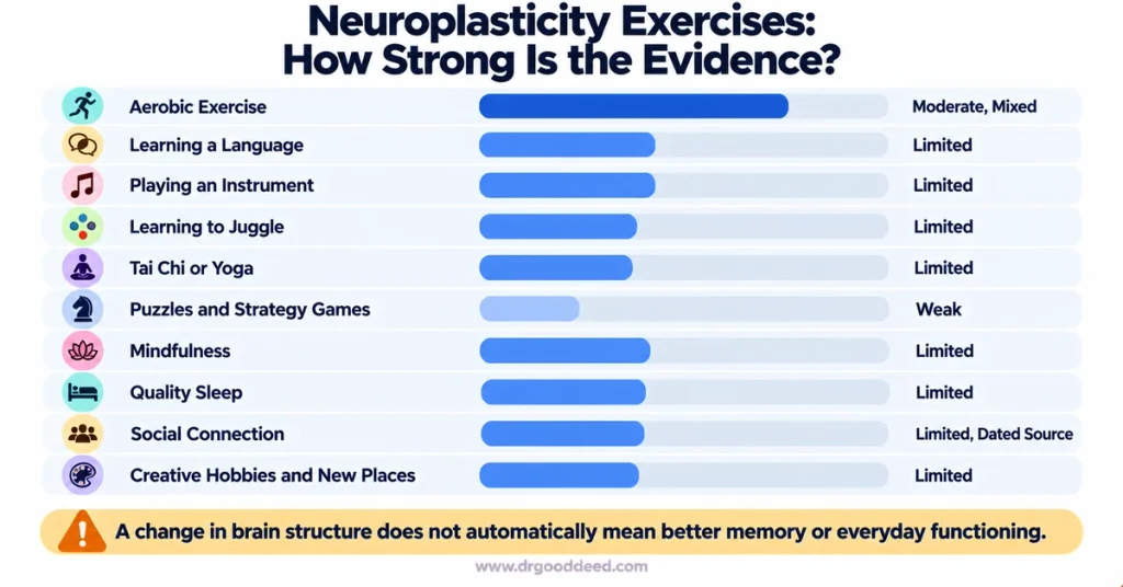 neuroplasticity-exercises-evidence-strength-chart