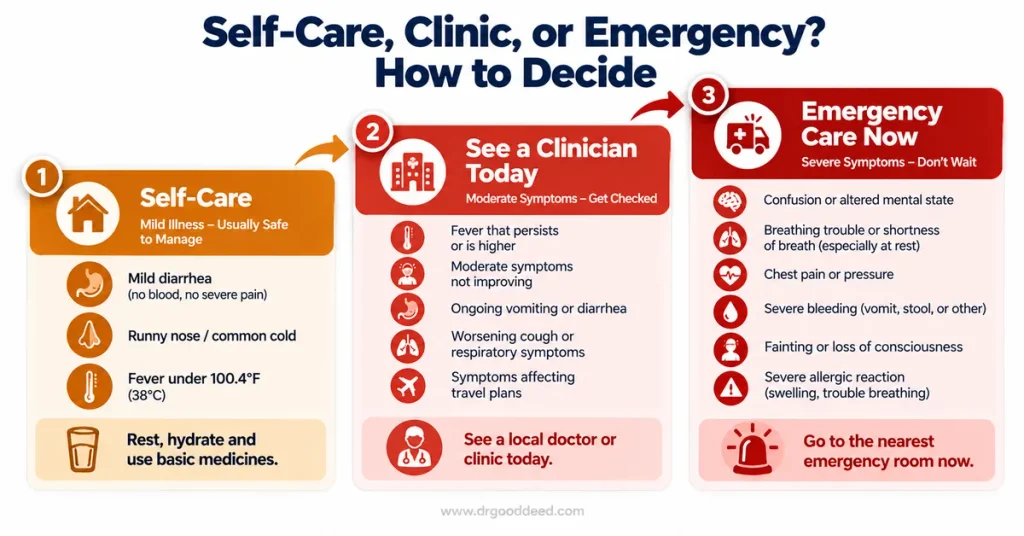 sick-abroad-self-care-vs-clinic-vs-emergency-decision-chart